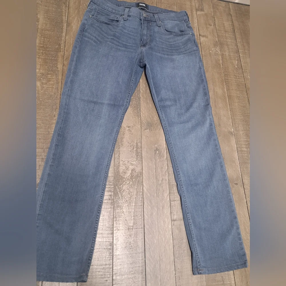 PAIGE Federal Men's Jeans Slim Straight Size 30x30 Blue Stretch Denim USA Made - Picture 8 of 10